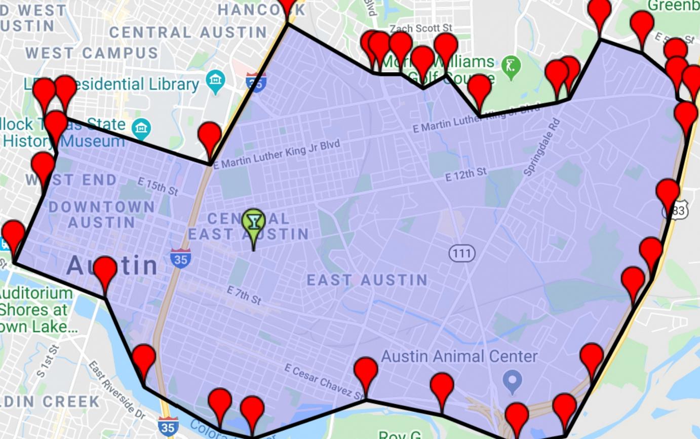 Rosewood delivery map